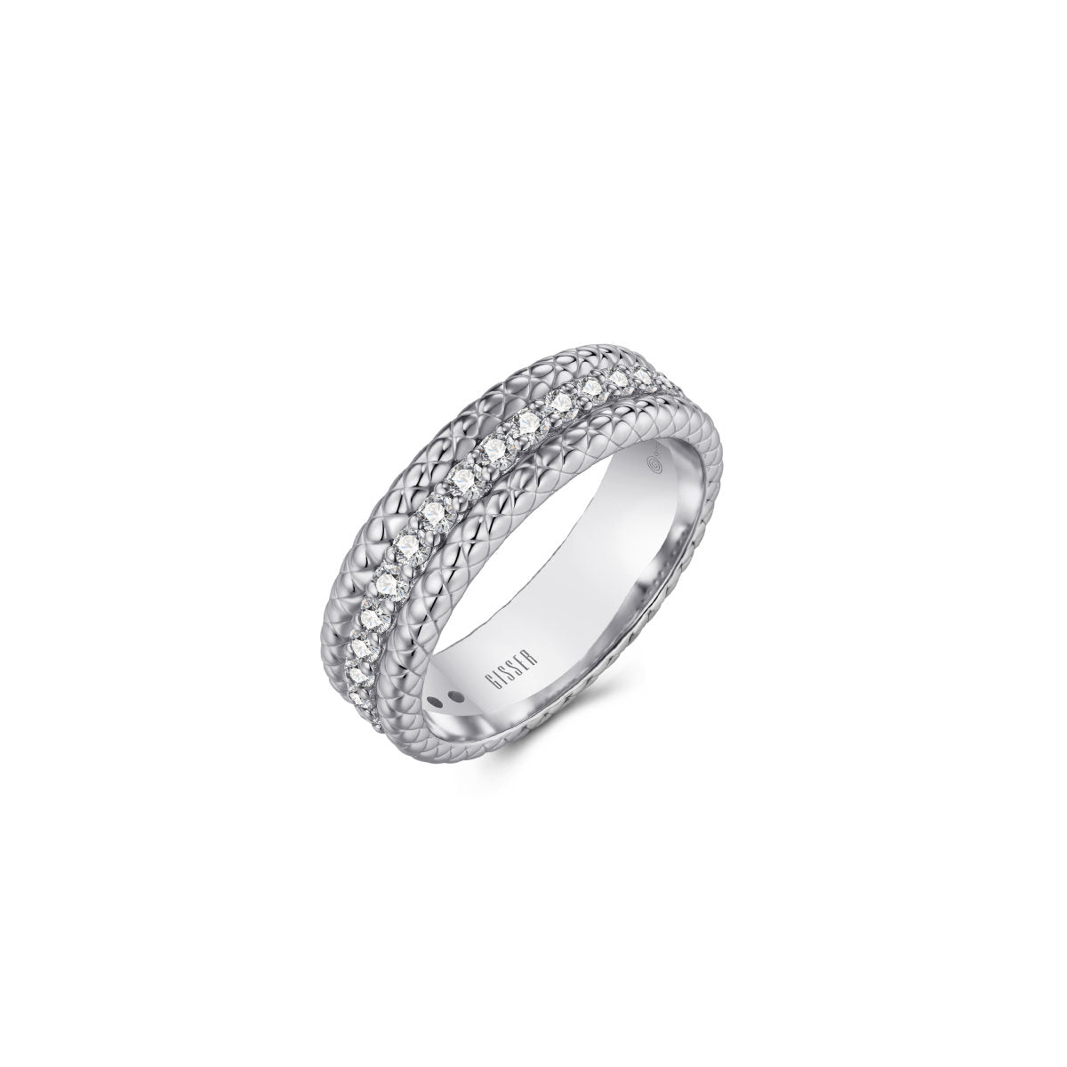 Gisser Ring Zilver Gerhodineerd Zirkonia Wit – R495
