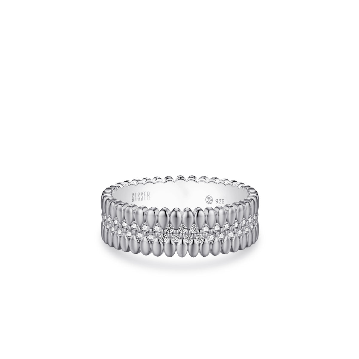 Gisser Ring Zilver Gerhodineerd Zirkonia Wit – R496 – foto 2