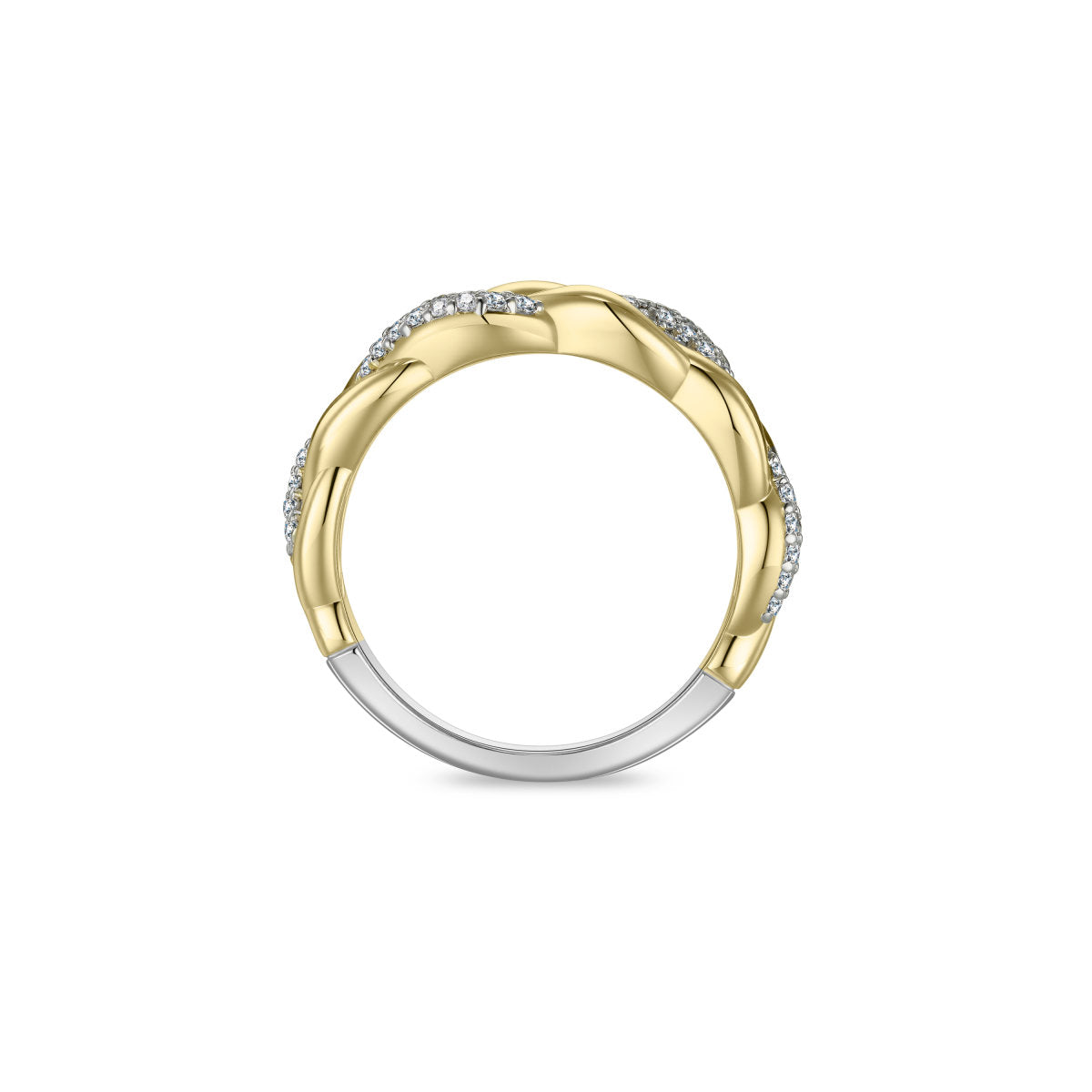 Gisser Ring Zilver Verguld Bicolor Zirkonia Wit – R498Y – foto 4
