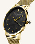 Rosefield horloge RBGMG-R07 Pearl Edit Mesh Black MOP Gold