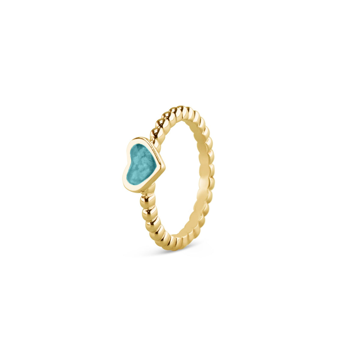 See You Bubble Band Heart Ring zilver zwart - RG001-EU47