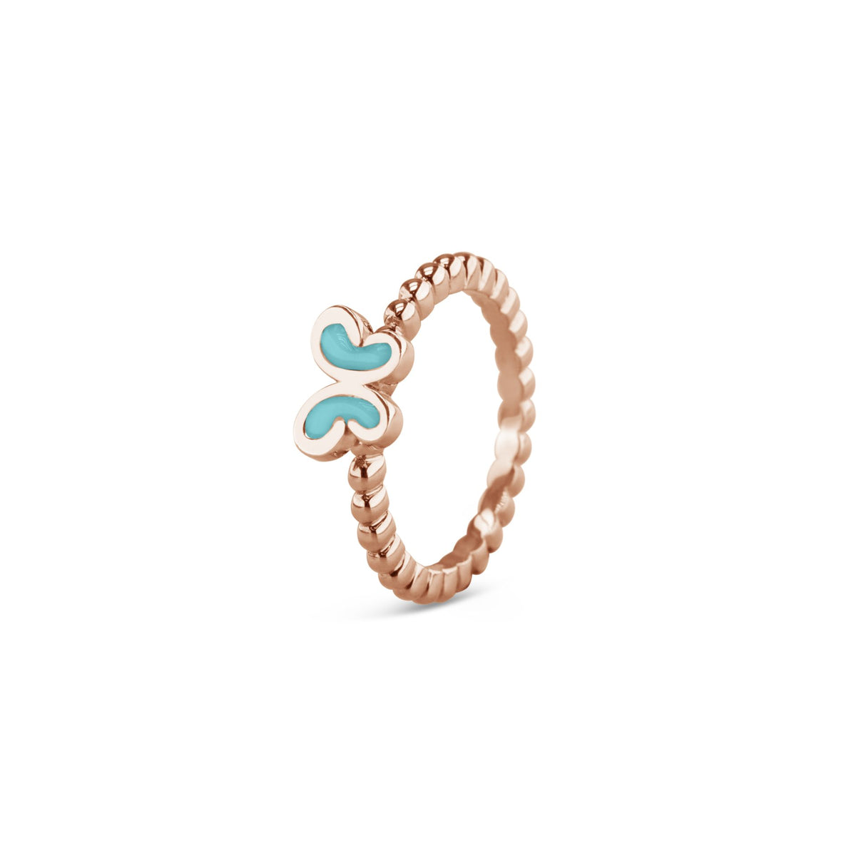 See You Bubble Band Butterfly Ring zilver zwart - RG003S-EU47