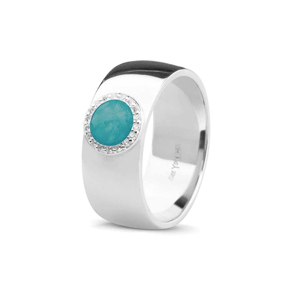 See You Wide polished ring zilver zwart - RG008-EU50