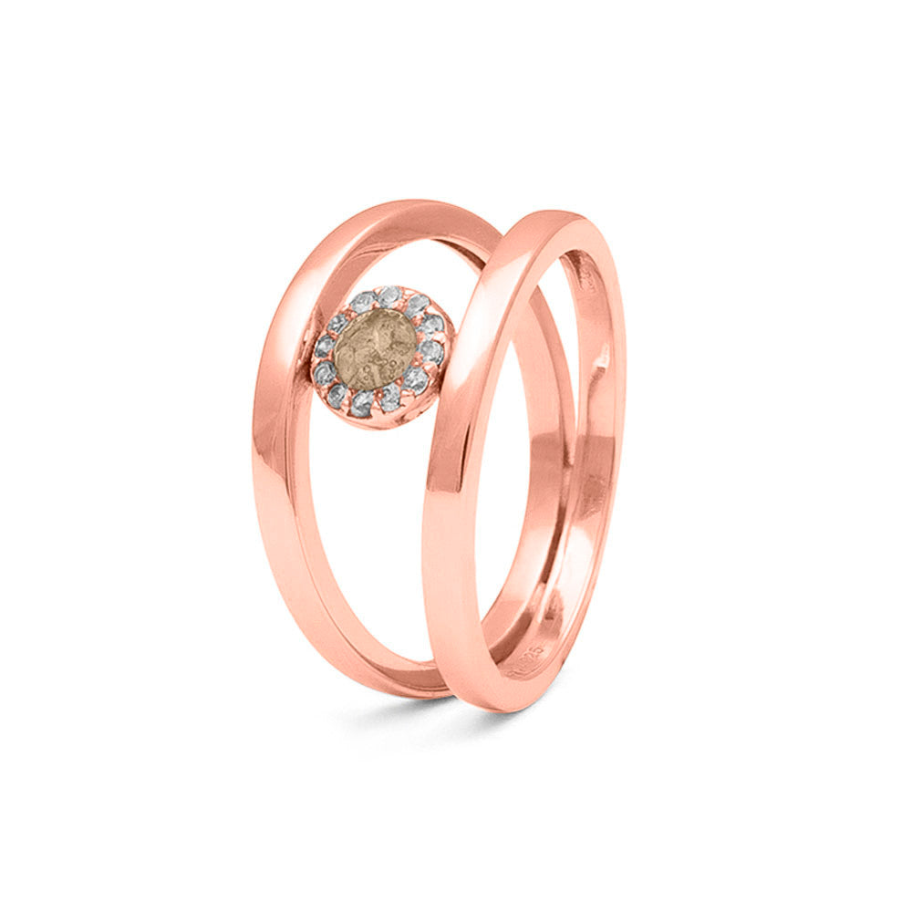 See You Double Band Gems Ring zilver zwart - RG015-EU50