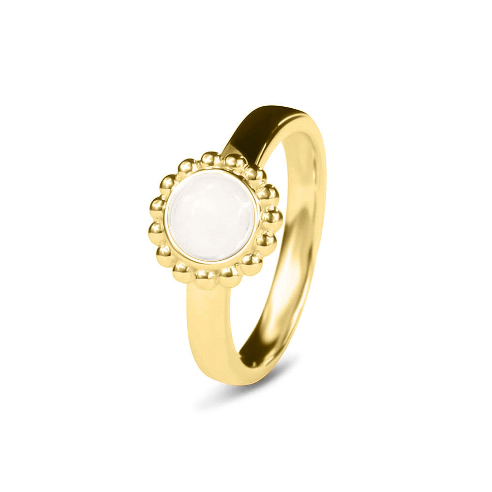 See You Oval Head Gem Ring Band zilver zwart - RG-036-EU50