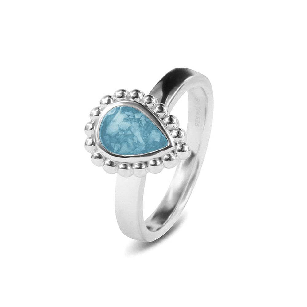See You Druppelring met parelrand voor as in zilver – RG-020 – afbeelding 1