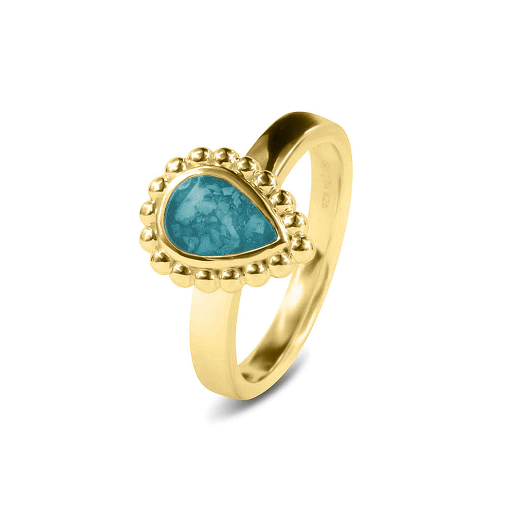 See You Asring druppel met parelrand in goud – RG-020 – afbeelding 1