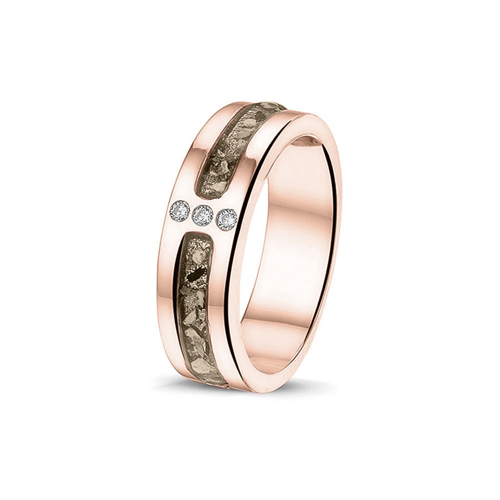See You Gouden asring met twee groeven en drie stenen – RG-024 – afbeelding 47