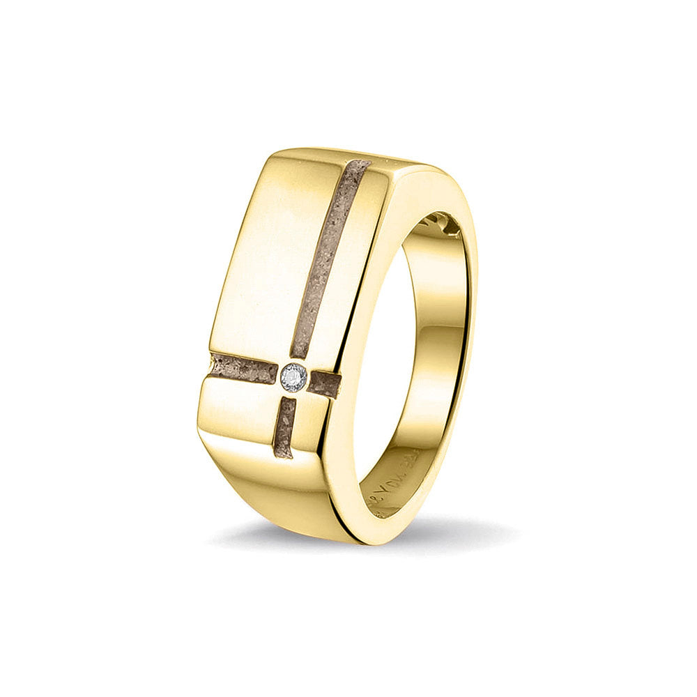 See You Cross Gem Ring - Gents zilver