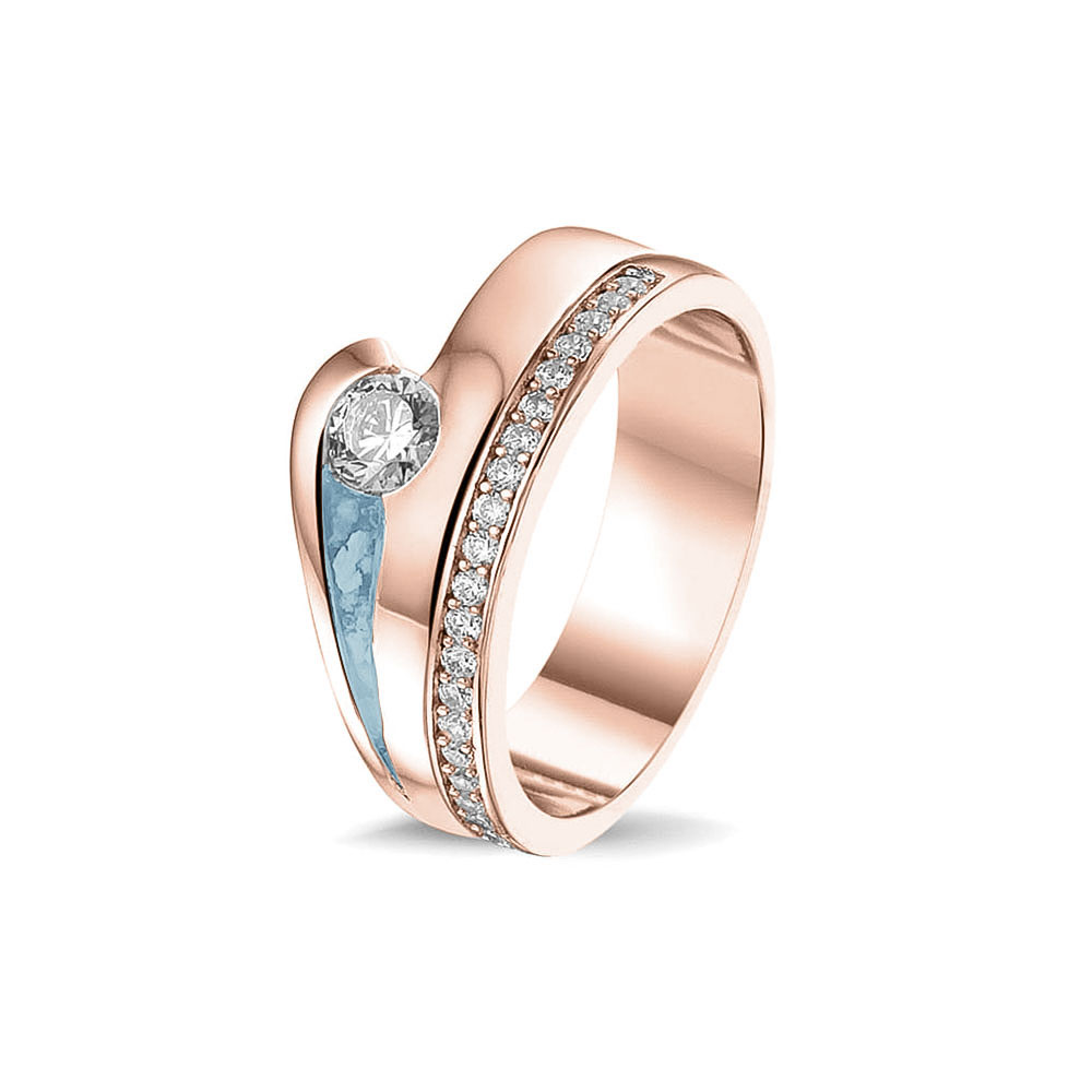 See You Double band ring zilver zwart - RG044-EU50