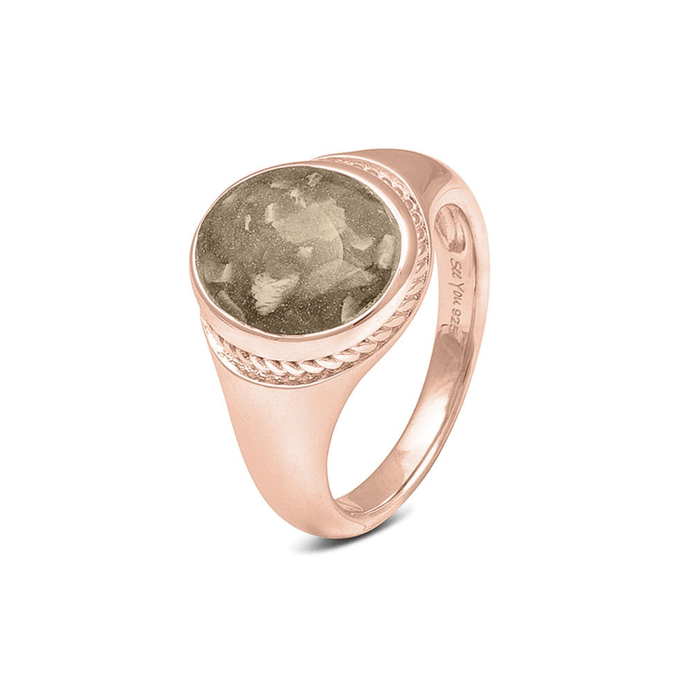 See You Zegelring met ovaal vlak en as, gedraaid goud – RG-050 – afbeelding 47