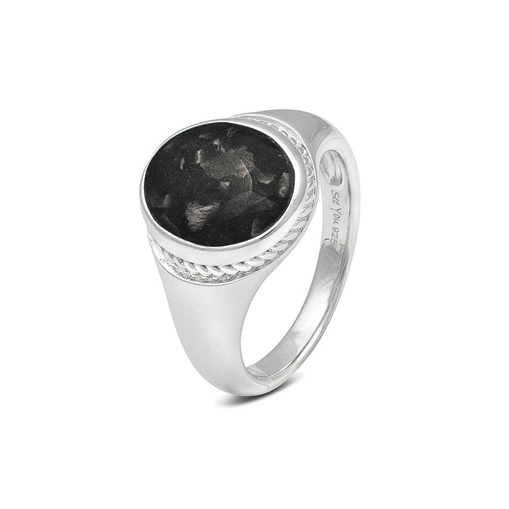 See You Zegelring met ovaal vlak en as, gedraaid goud – RG-050 – afbeelding 52