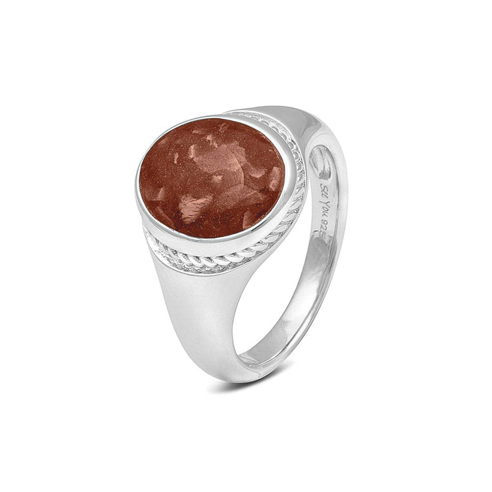 See You Zegelring met ovaal vlak en as, gedraaid goud – RG-050 – afbeelding 54