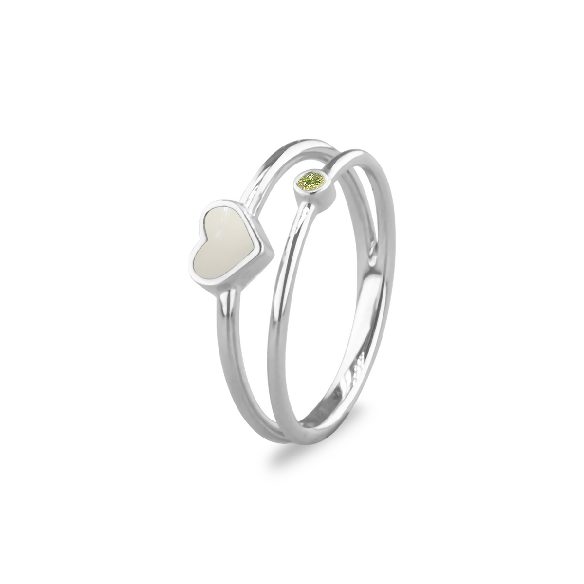 See You Dubbele hartring met as en geboortesteen in goud – RG058 – afbeelding 47