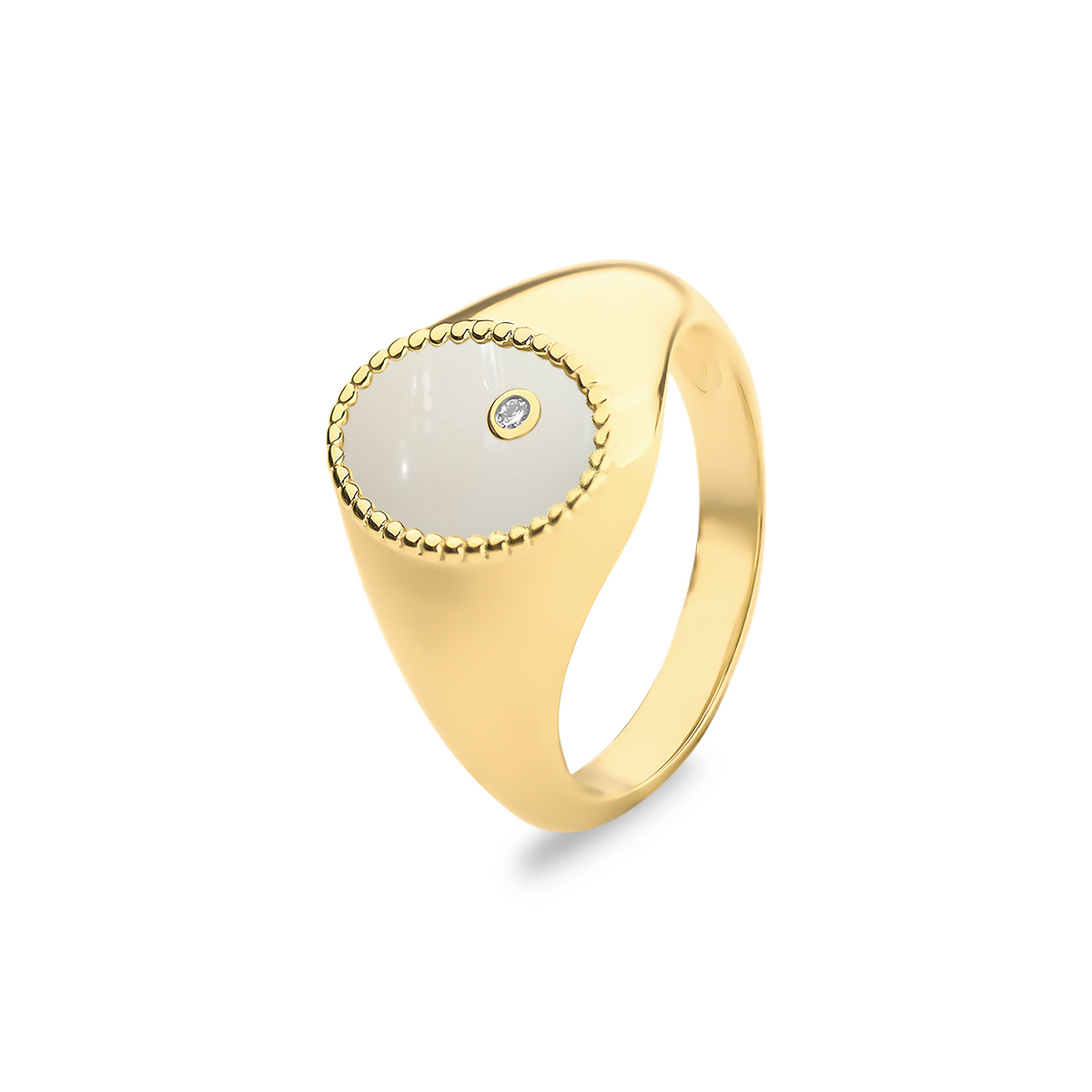 See You Ovale gouden asring met diamant – RG072 – afbeelding 1