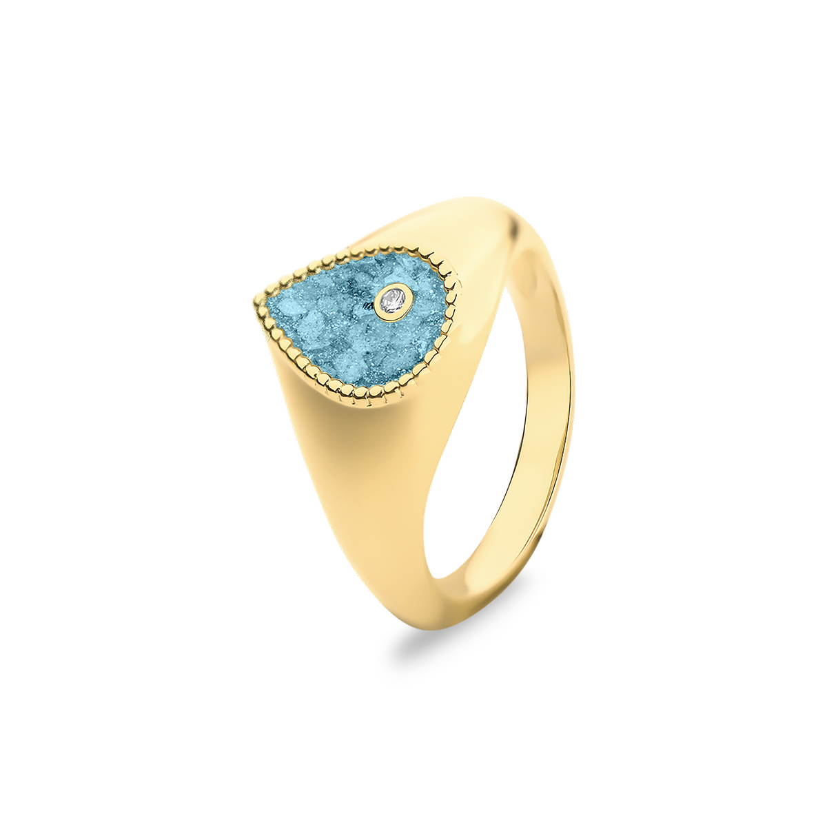 See You Druppelring voor as met diamant in goud – RG073 – afbeelding 1