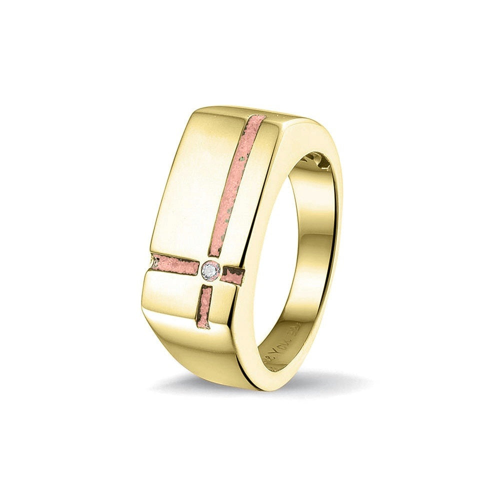 See You Gouden herenring met kruis en zirkonia – RG-039 – afbeelding 3