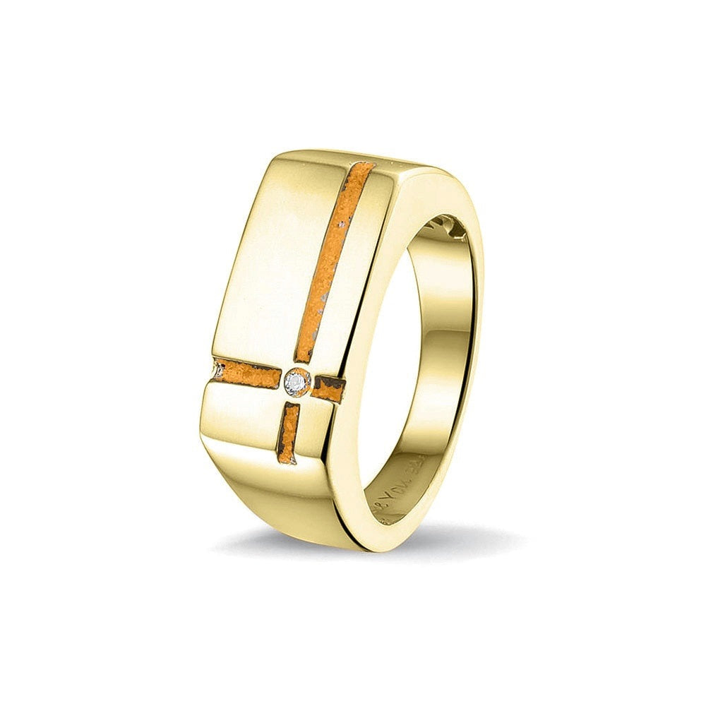 See You Gouden herenring met kruis en zirkonia – RG-039 – afbeelding 5
