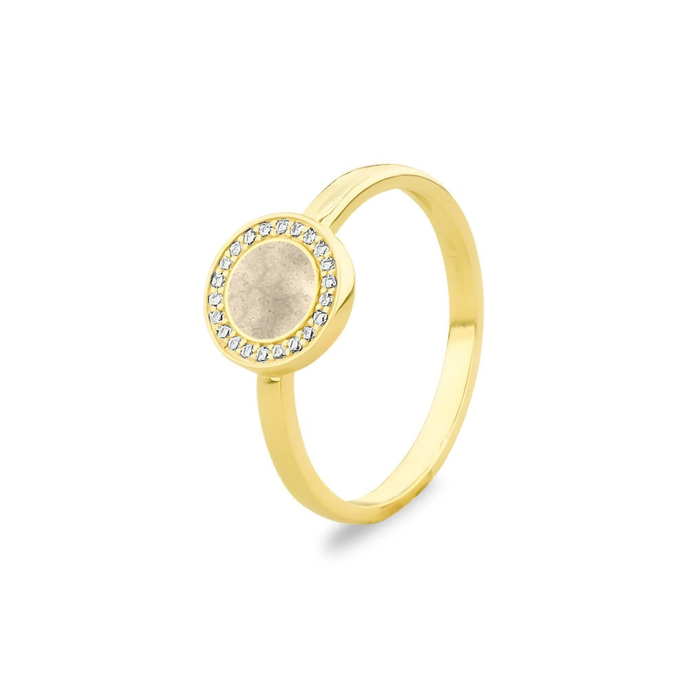 See You Diskring voor as met steentjes in goud – RG-056 – afbeelding 2