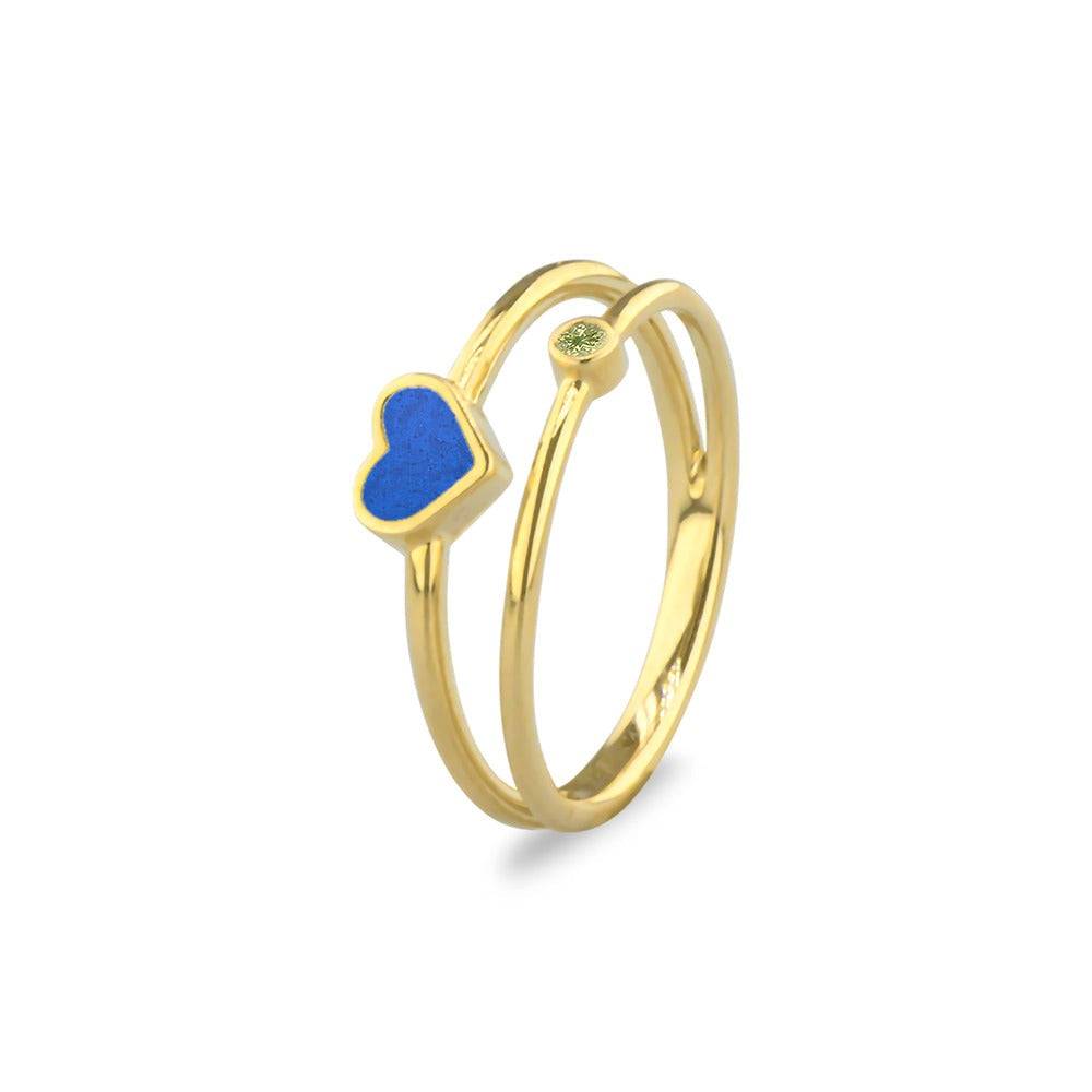 See You Dubbele hartring met as en geboortesteen in goud – RG058 – afbeelding 14