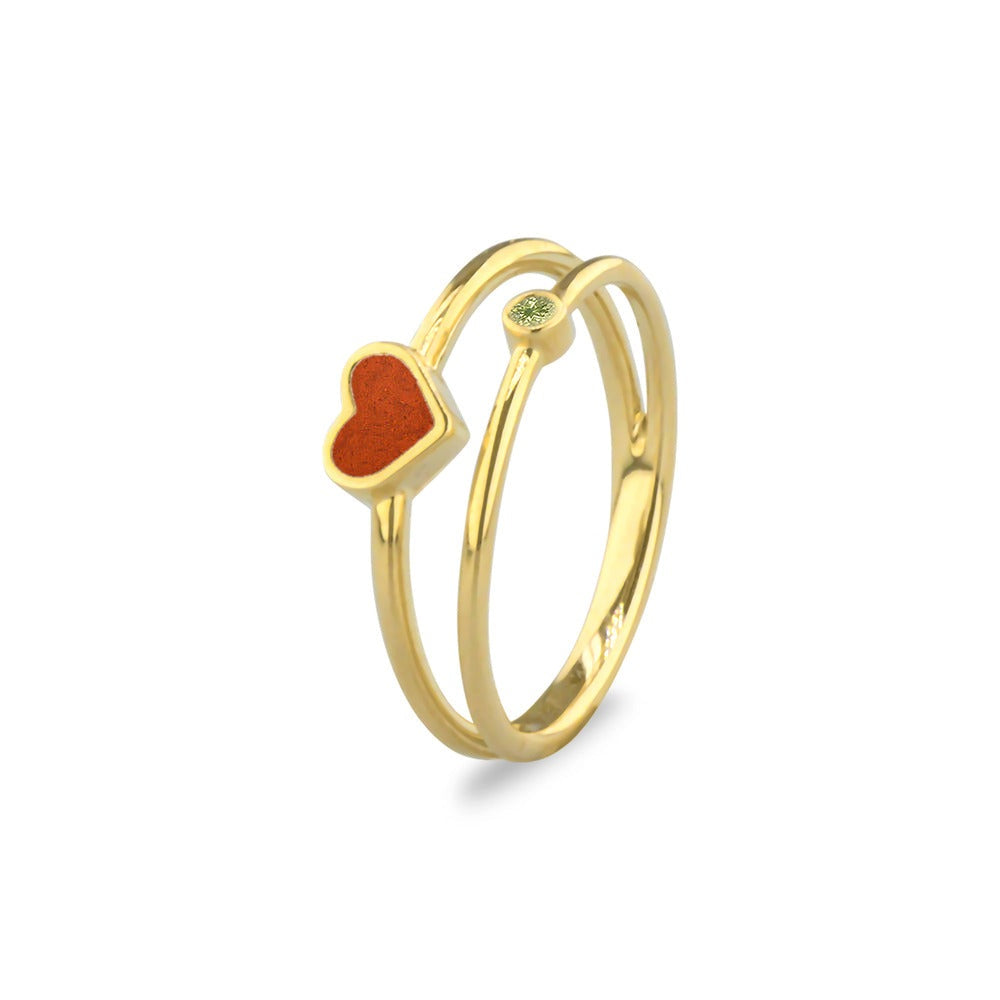 See You Dubbele hartring met as en geboortesteen in goud – RG058 – afbeelding 22