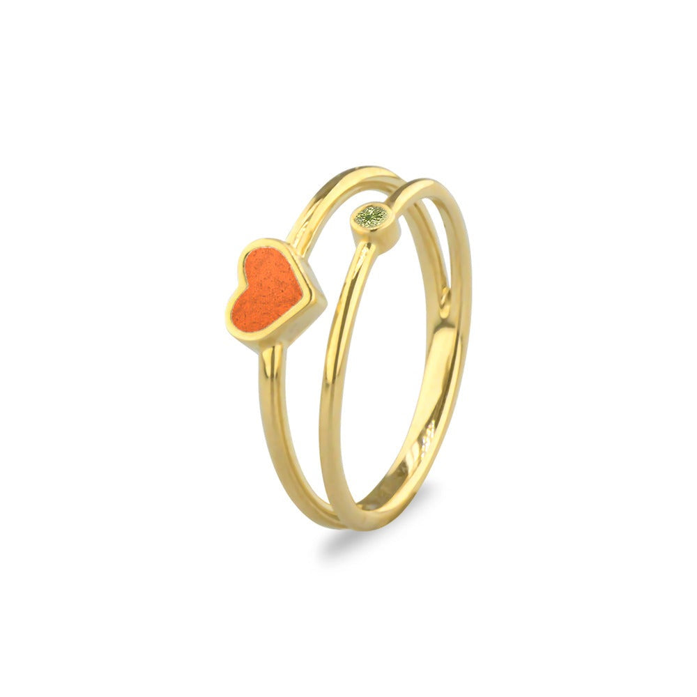See You Dubbele hartring met as en geboortesteen in goud – RG058 – afbeelding 9