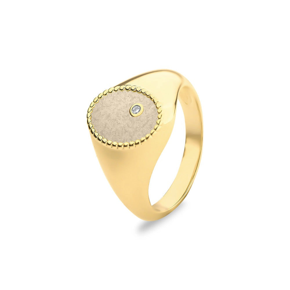 See You Ovale gouden asring met diamant – RG072 – afbeelding 2