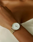 Rosefield horloge RMGMG-R06 Pearl Edit Mesh White MOP Gold - PansiteNederland.nl