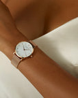 Rosefield horloge RMRMR-R09 Pearl Edit Mesh White MOP Rose Gold - PansiteNederland.nl