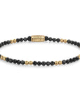Rebel & Rose Armband Black & Gold Glam Rocks 3mm 18K Geelgoud Ionplated RR-30004-G - PansiteNederland.nl