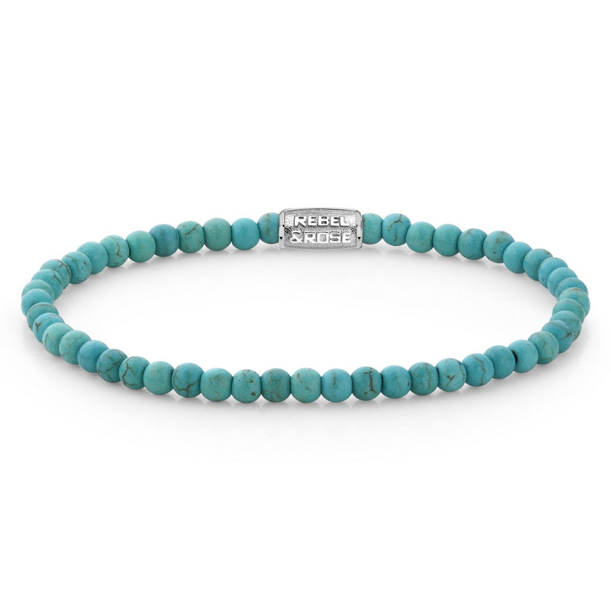 Rebel & and Rose - Armband - Turquoise Delight - 4mm Armband - RR-40013-S Dames - PansiteNederland.nl