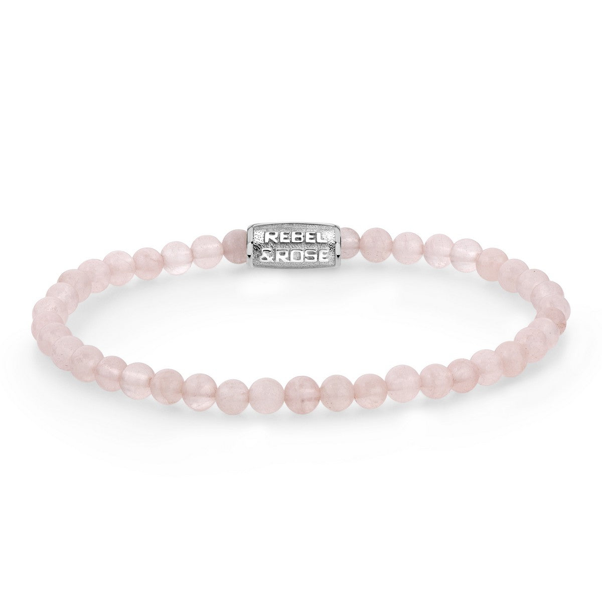 Rebel & Rose Armband Pink Rose 4mm Natuursteen Unisex RR-40017-S - PansiteNederland.nl