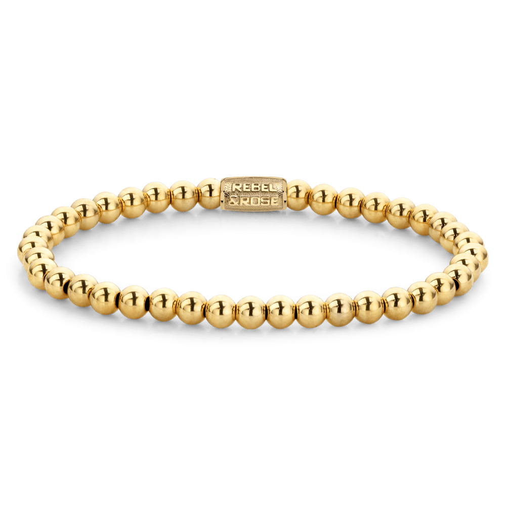 Rebel & Rose Stones Only 4mm Armband RR-40038-G - Geelgoud