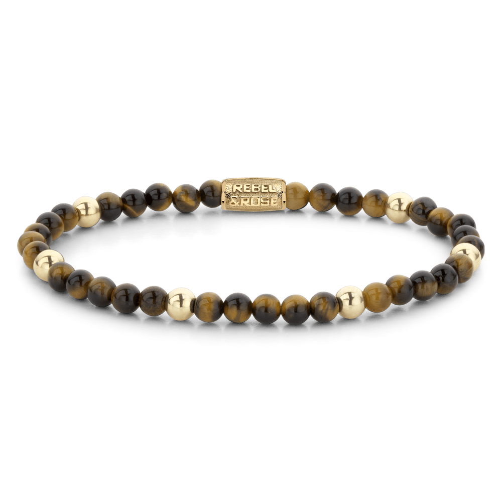 Rebel & and Rose - Armband - Tigerily - 18 ct yellow gold ionplated - 4mm Armband - RR-40045-G Dames - PansiteNederland.nl