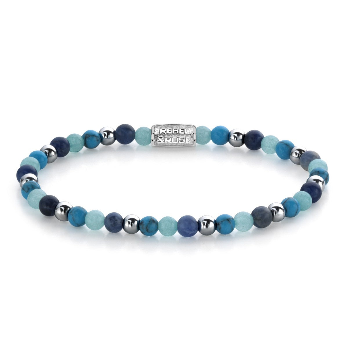 Rebel & and Rose - Armband - Blue Summer Vibes - 4mm - RR-40054-S Dames - PansiteNederland.nl