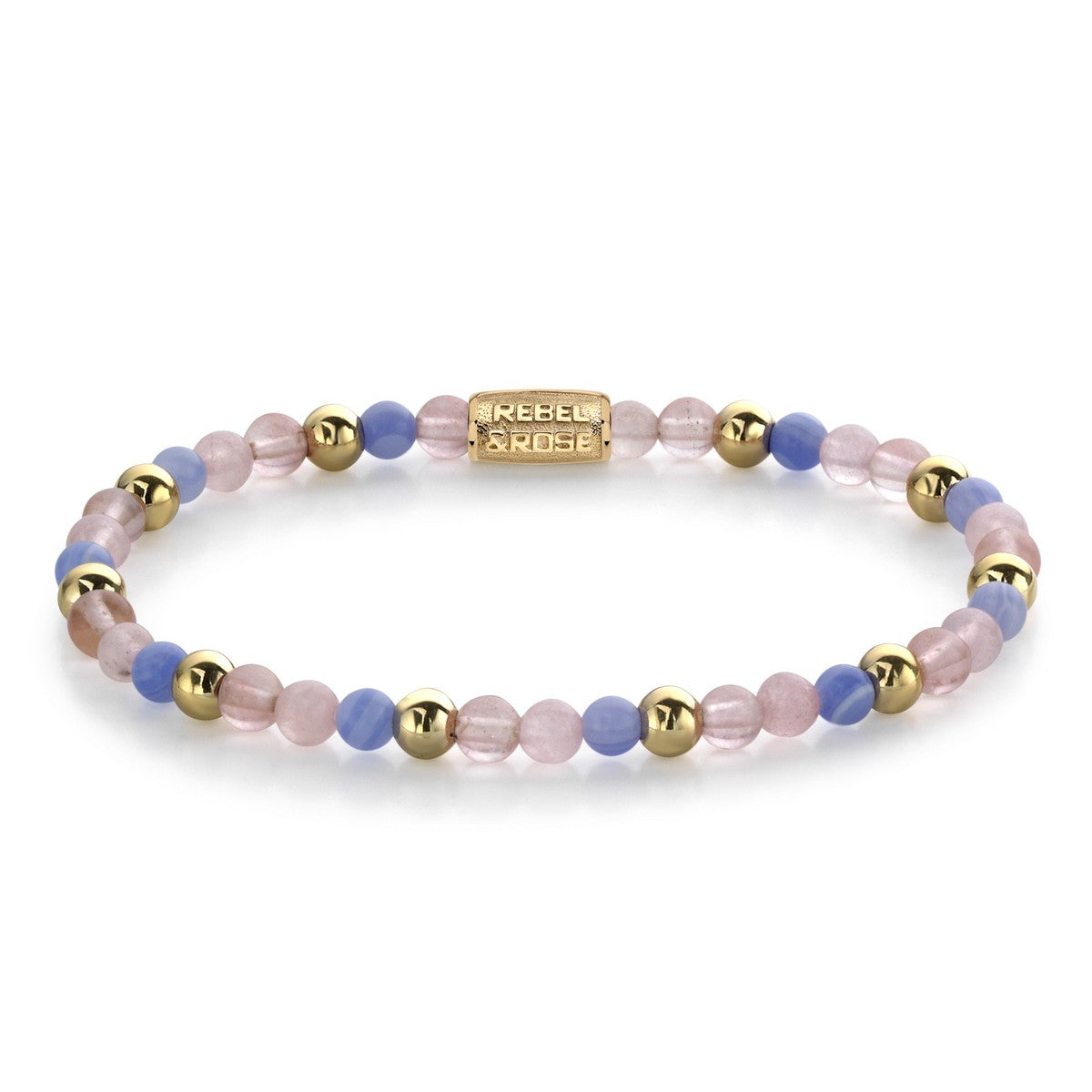 Rebel & Rose More Balls Than Most 4mm Armband RR-40056-G - Roze, Blauw, Geelgoud