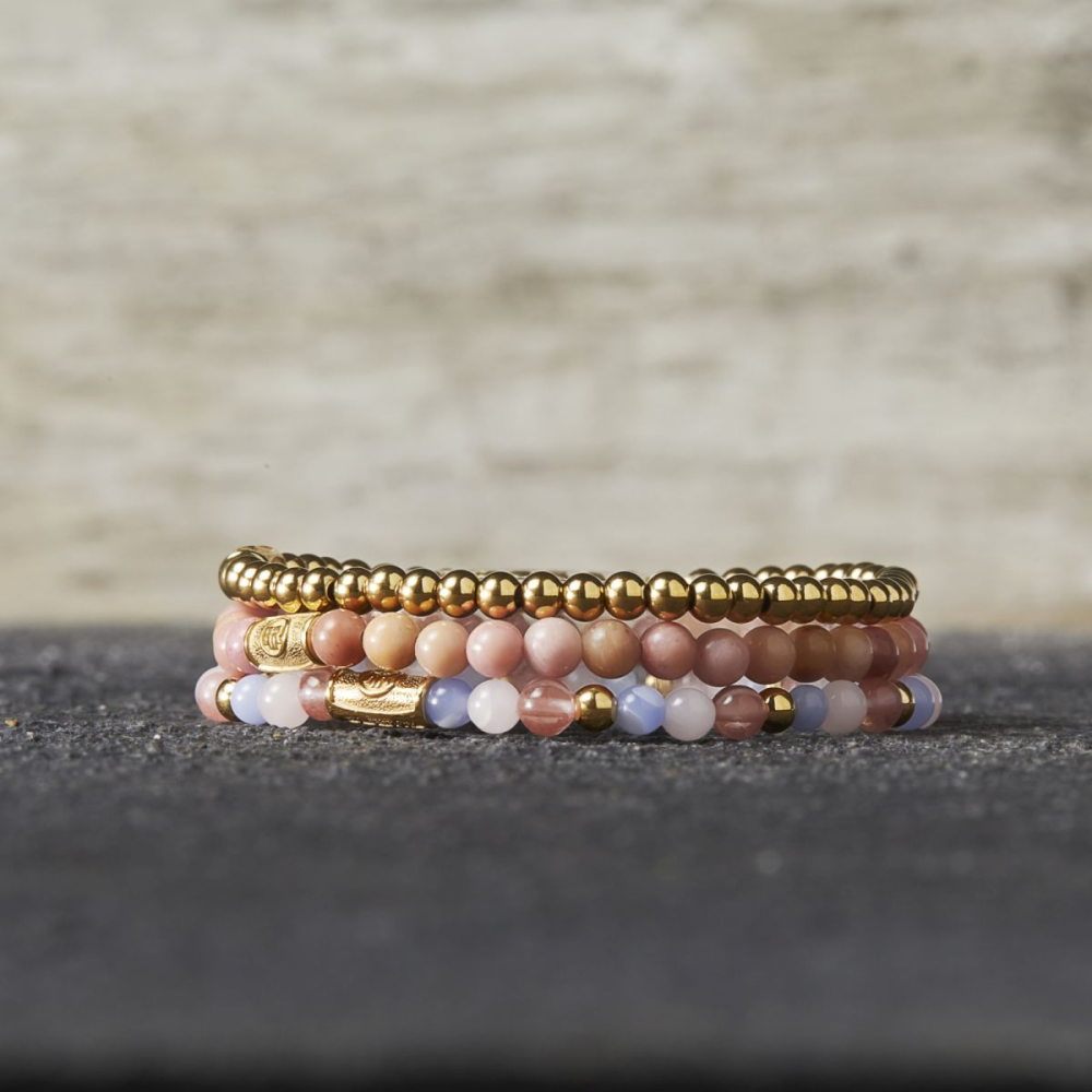 Rebel & Rose More Balls Than Most 4mm Armband RR-40056-G – Roze, Blauw, Geelgoud