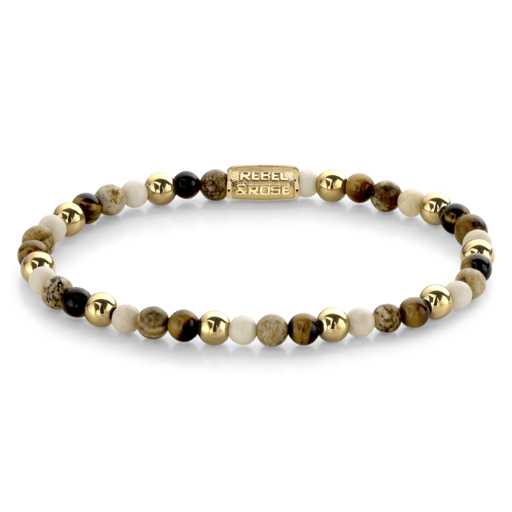 Rebel & and Rose - Armband - Autumnove - 18 ct yellow gold ionplated - 4mm - RR-40057-G Dames - PansiteNederland.nl