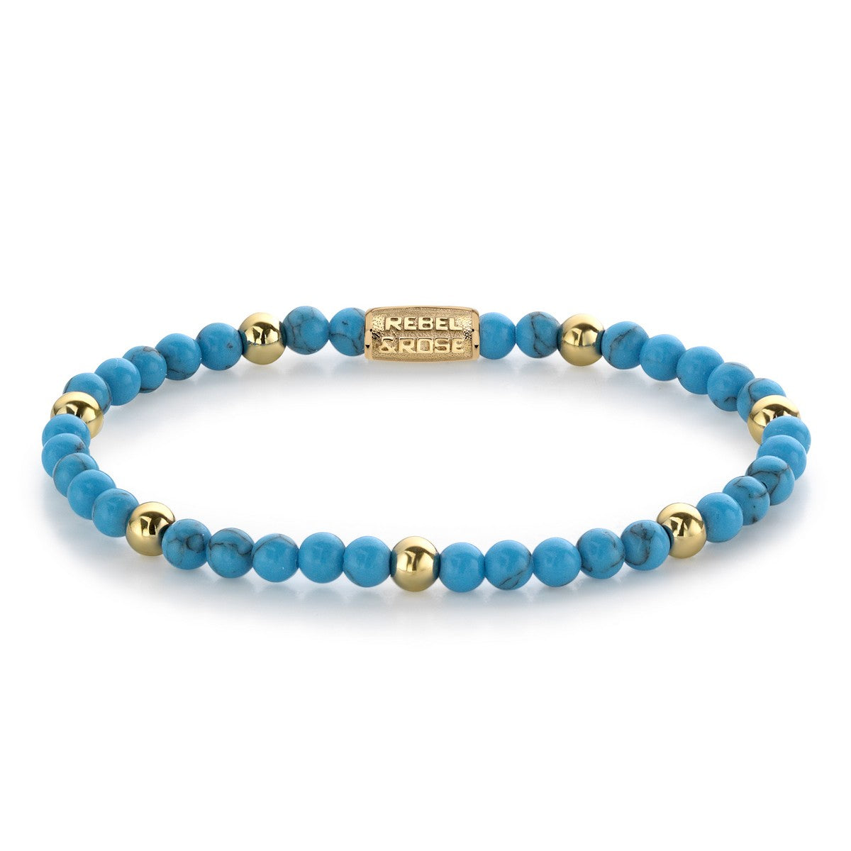 Rebel & Rose More Balls Than Most 4mm Armband RR-40059-G - Turquoise/ Zilverkleurig