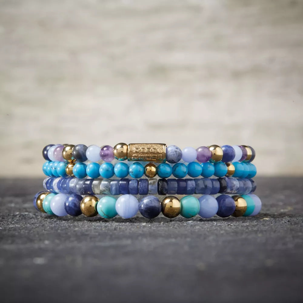 Rebel & Rose More Balls Than Most 4mm Armband RR-40059-G - Turquoise/ Zilverkleurig