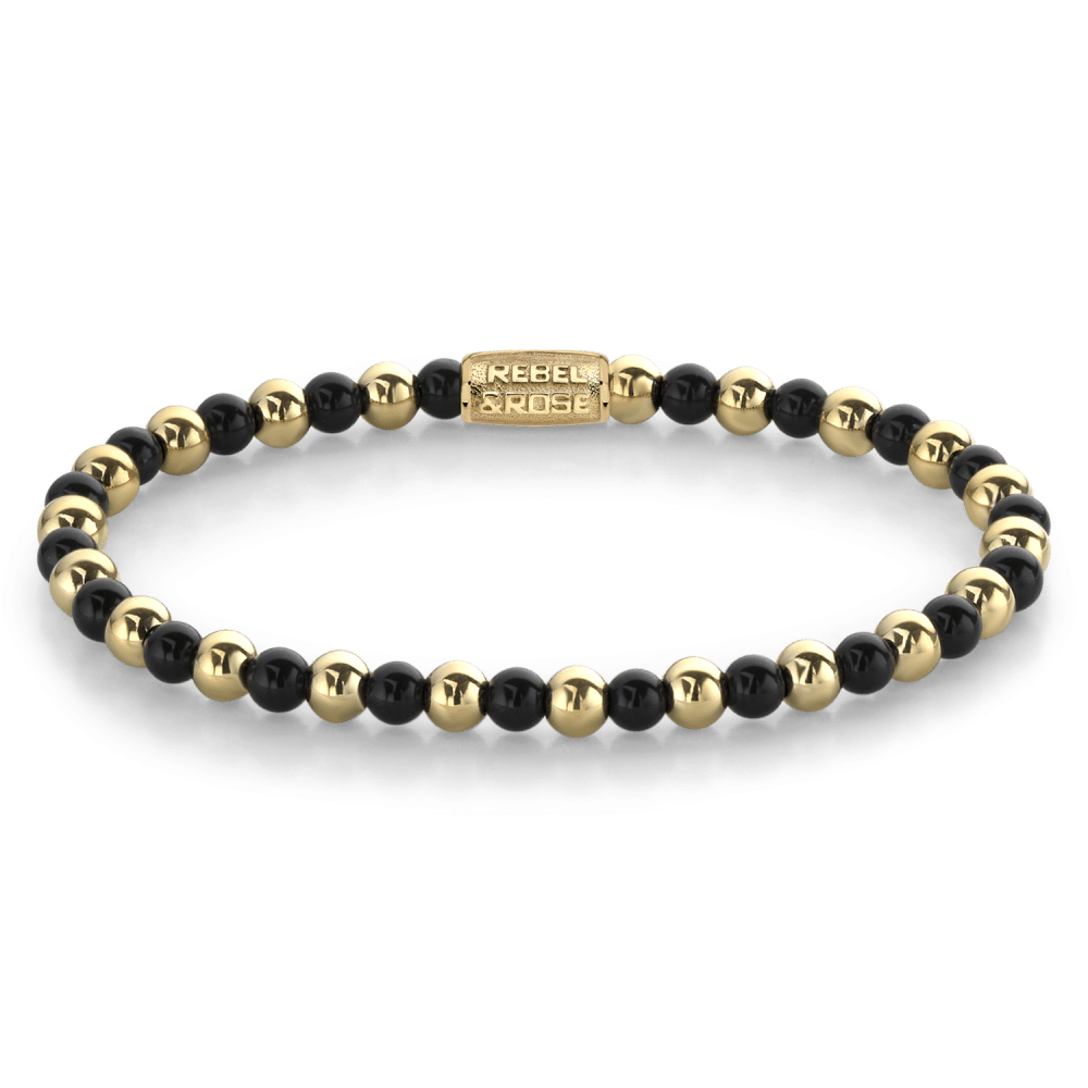 Rebel & Rose More Balls Than Most 4mm Armband RR-40061-G - Bruin/Geelgoud