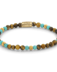 Rebel & and Rose - Armband - Mix Tiger Turquoise - 18 ct yellow gold ionplated - 4mm Armband - RR-40063-G Dames - PansiteNederland.nl