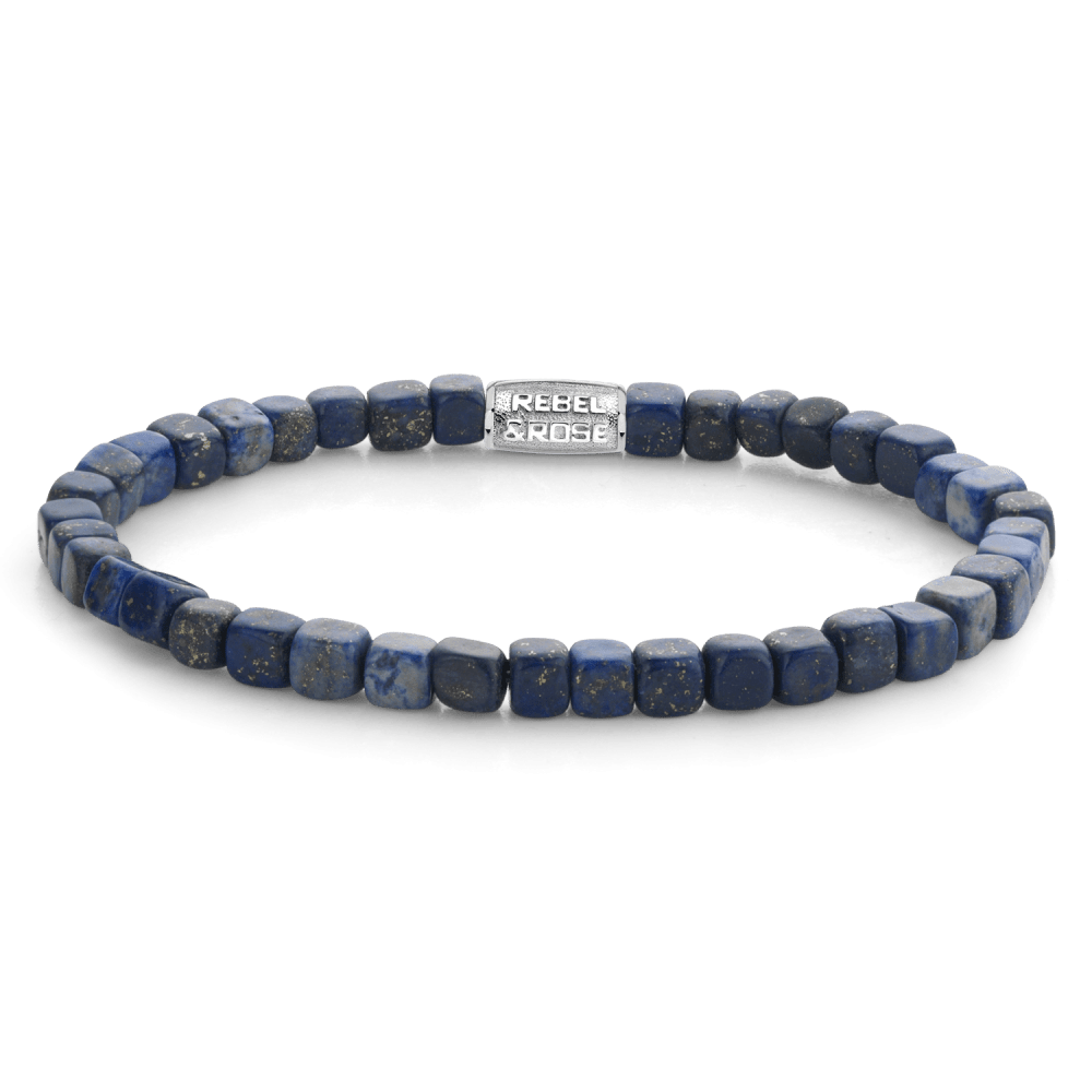 Rebel & and Rose - Armband - Roll The Dice -apisazuli - 4mm Armband - RR-40078-S Heren - PansiteNederland.nl