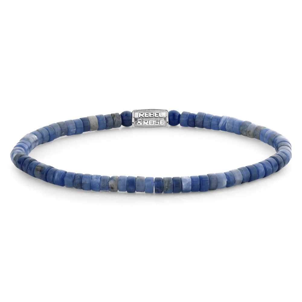Rebel & and Rose - Armband - Slices - Midnight Blue - 4mm Armband - RR-40080-S Unisex - PansiteNederland.nl