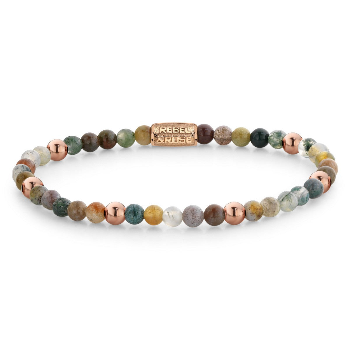 Rebel & Rose More Balls Than Most 4mm Armband RR-40083-R - Groen met beige/pastel kleuren