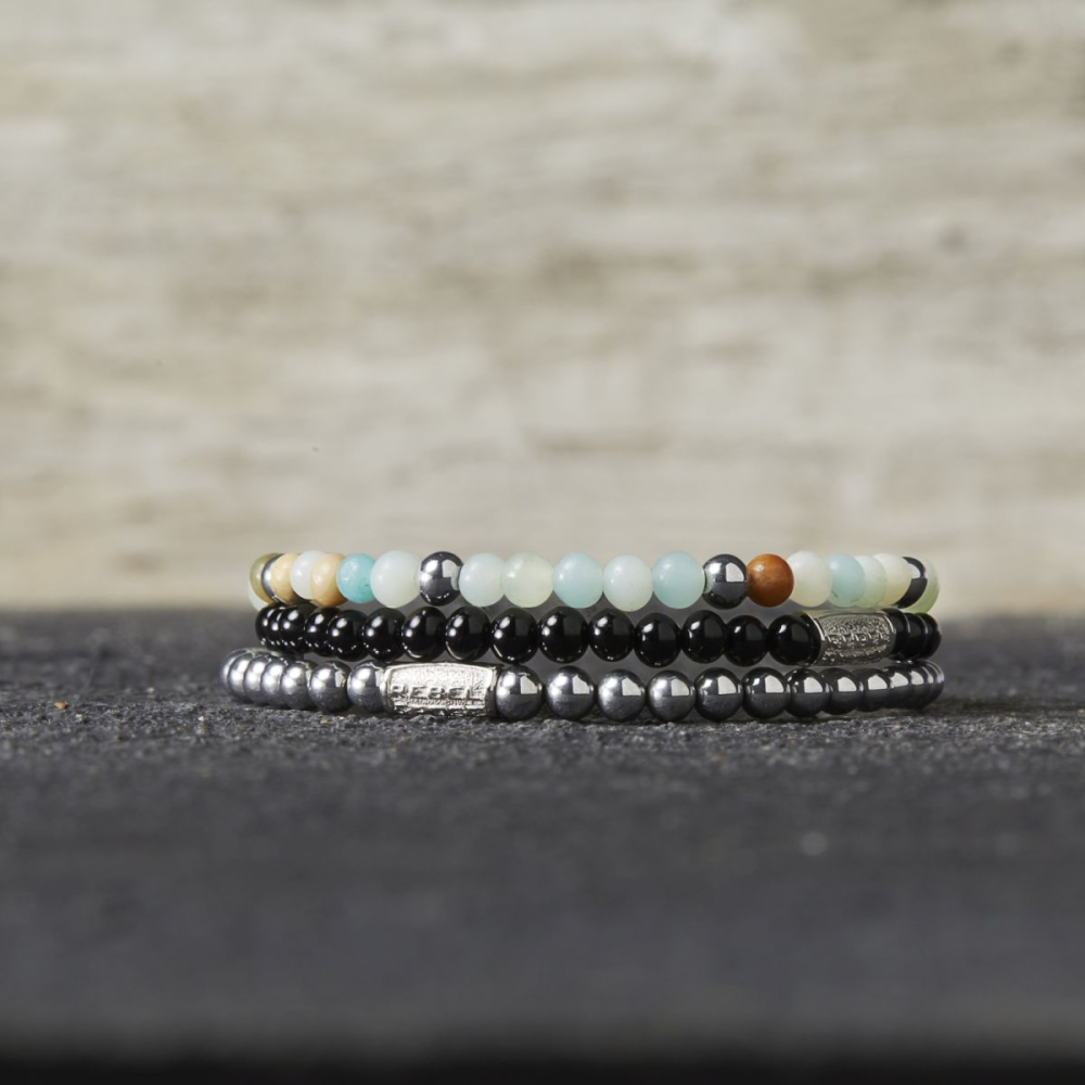 Rebel & Rose More Balls Than Most 4mm Armband RR-40086-S – Licht blauw en licht oranje /pastel kleuren