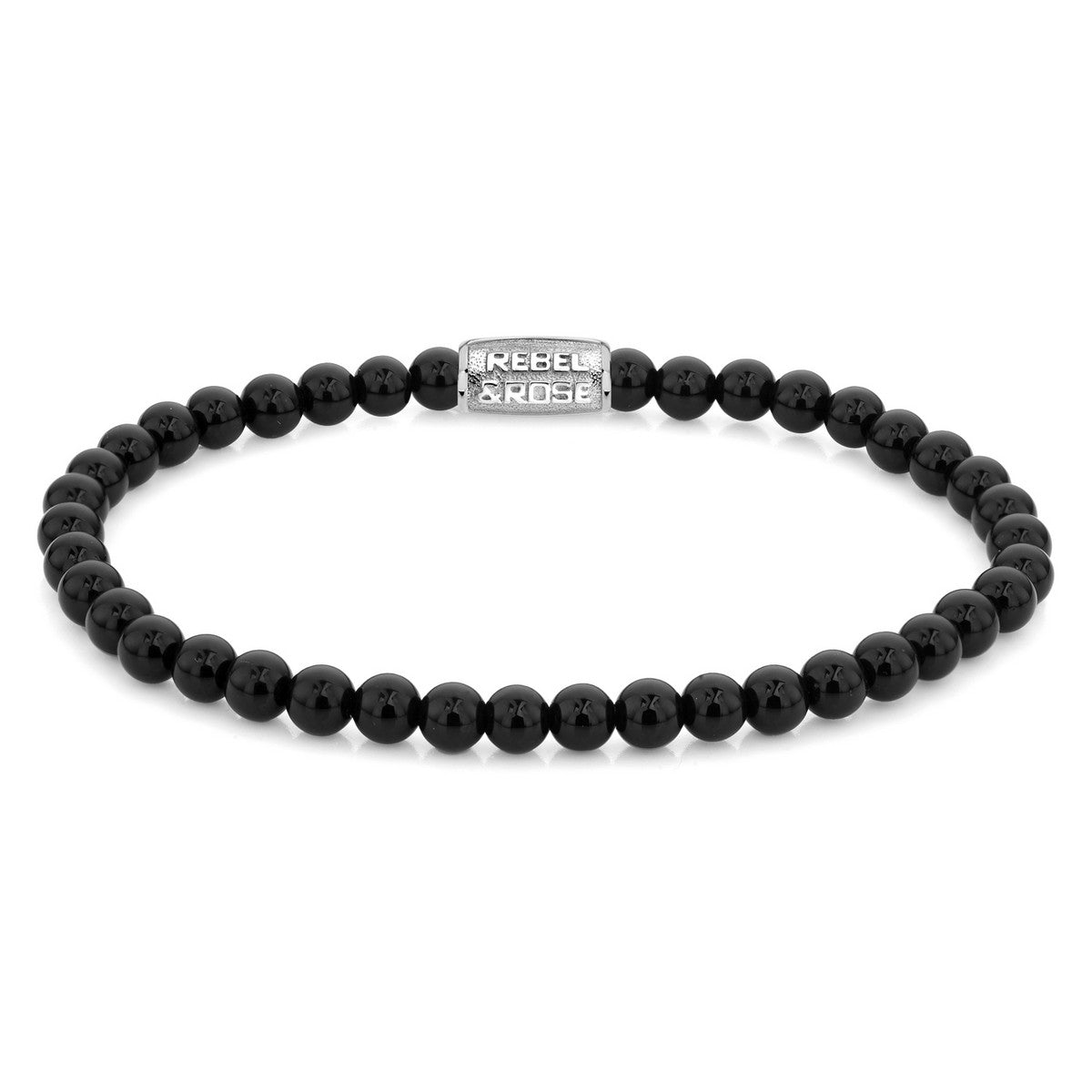Rebel & Rose Armband Black Velvet 4mm Natuursteen RR-40107-S - PansiteNederland.nl