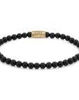 Rebel & Rose Armband Black Velvet Gold 4mm 18K Geelgoud Ionplated RR-40108-G - PansiteNederland.nl