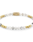 Rebel & Rose Armband Gold & Virgin White 4mm Natuursteen Unisex RR-40110-G - PansiteNederland.nl