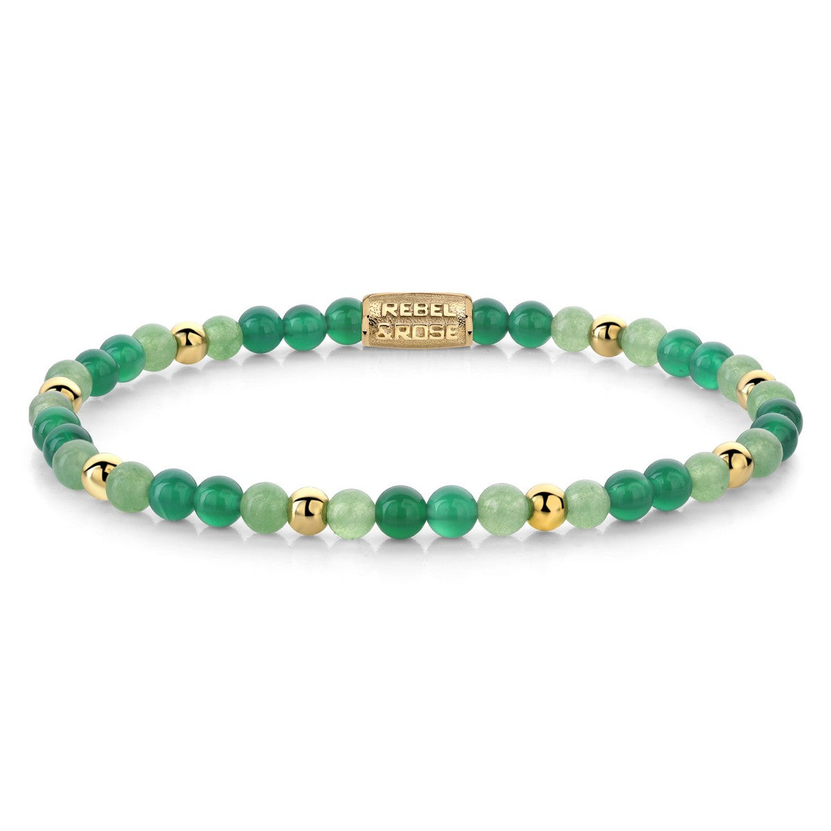 Rebel & and Rose - Armband - Greenorning Vibes - 18 ct yellow gold ionplated - 4mm Armband - RR-40122-G Dames - PansiteNederland.nl